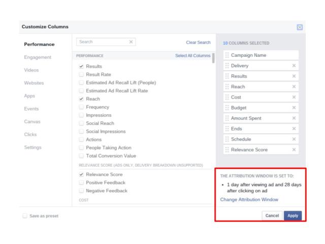 Facebook Attribution Window